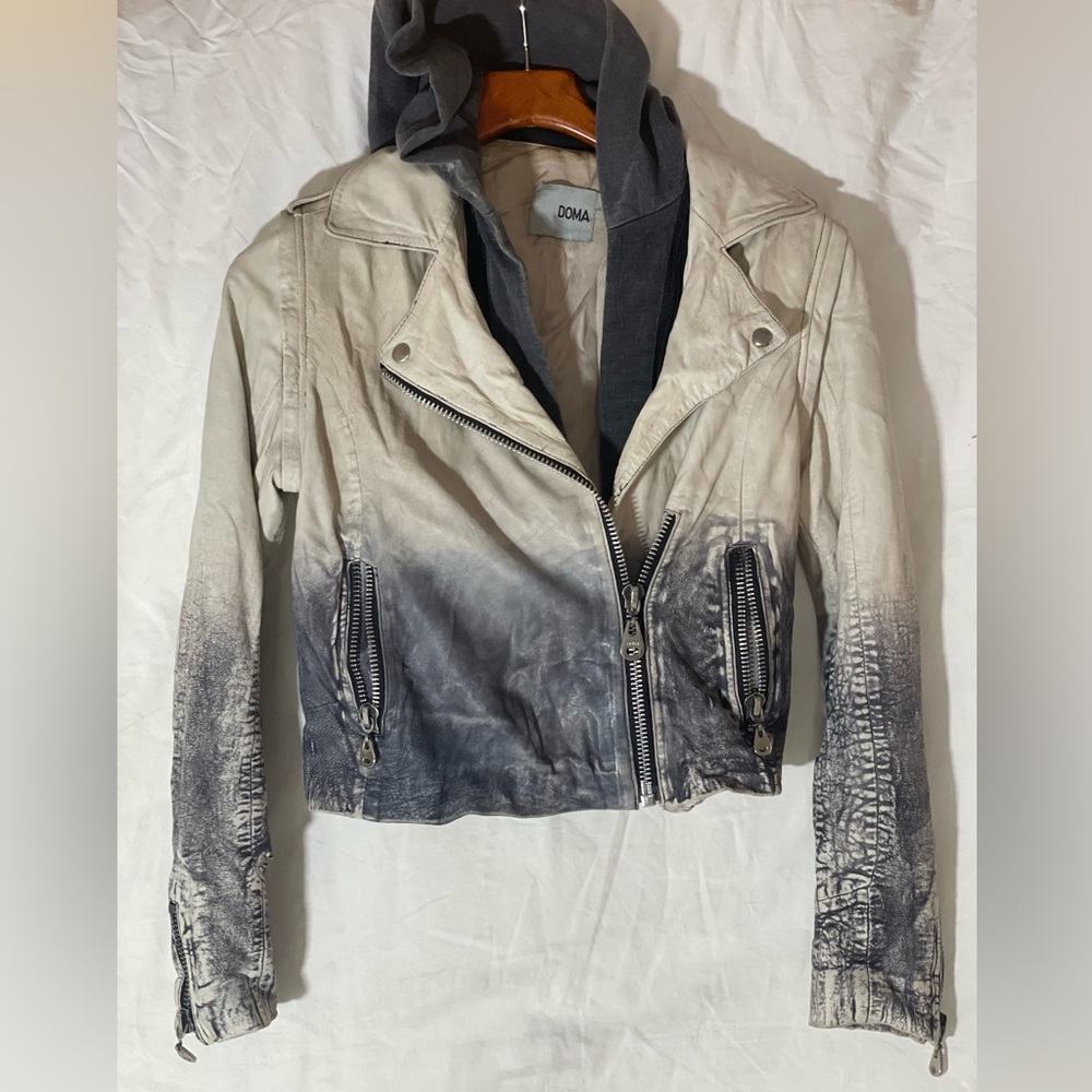 Doma hooded leather jacket size s